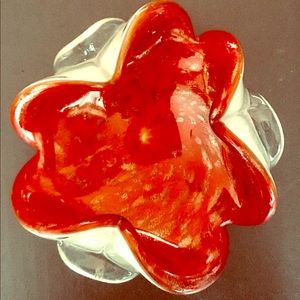 Vintage Murano Hand Blown Aventurine Glass Bowl